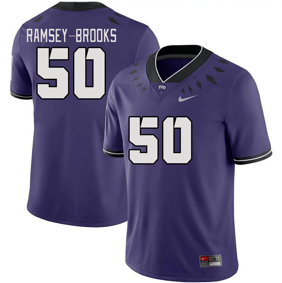 Men #50 Brione Ramsey-Brooks TCU Horned Frogs 2023 College Footbal Jerseys Stitched-Purple